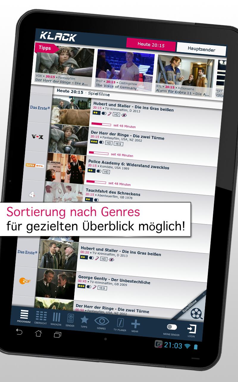 KLACK TV-Programm (Tablet) for Android - APK Download
