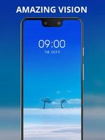 Pure blue sky trees live wallpaper poster
