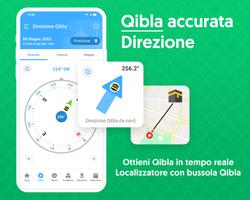 Poster Bussola Qibla: mecca direzione