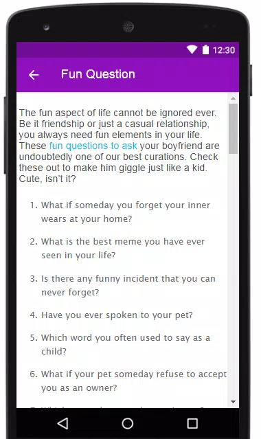 Tải xuống APK Question to ask your boyfriend cho Android