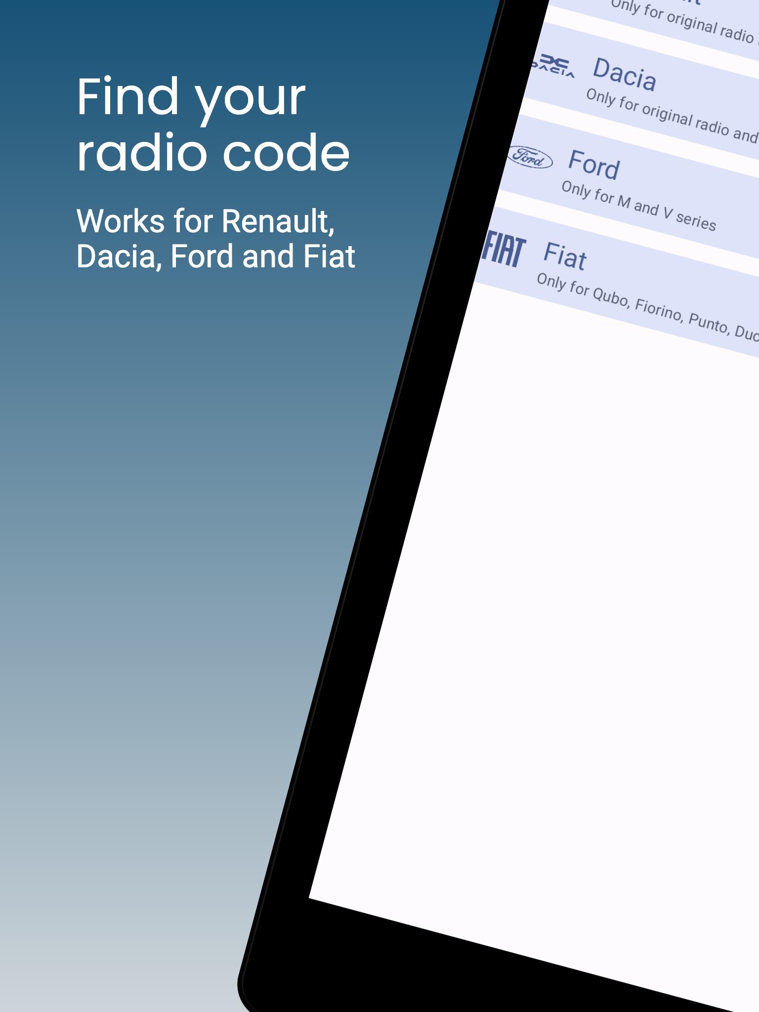 Android İndirme için Renault Daçya için radyo kodu APK
