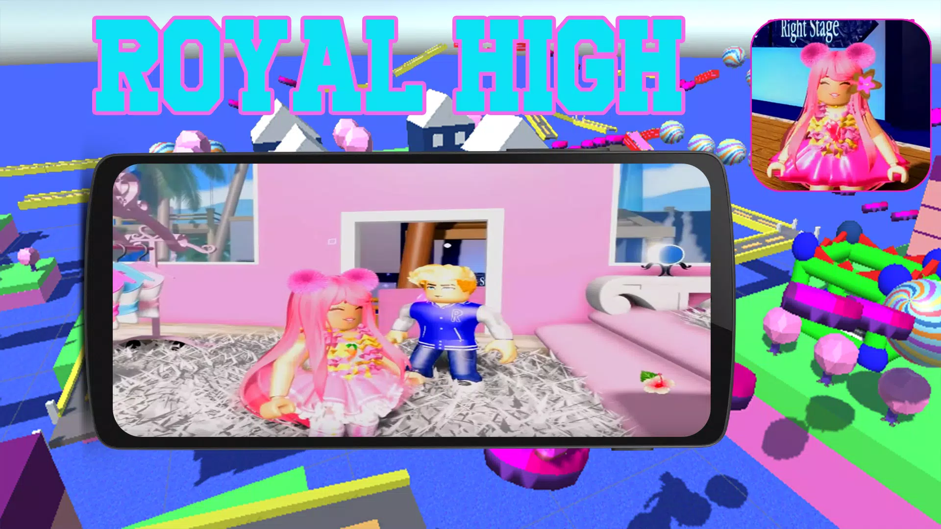 Download Get Ready to Play in the Colorful World of Roblox with Pink!  Wallpaper