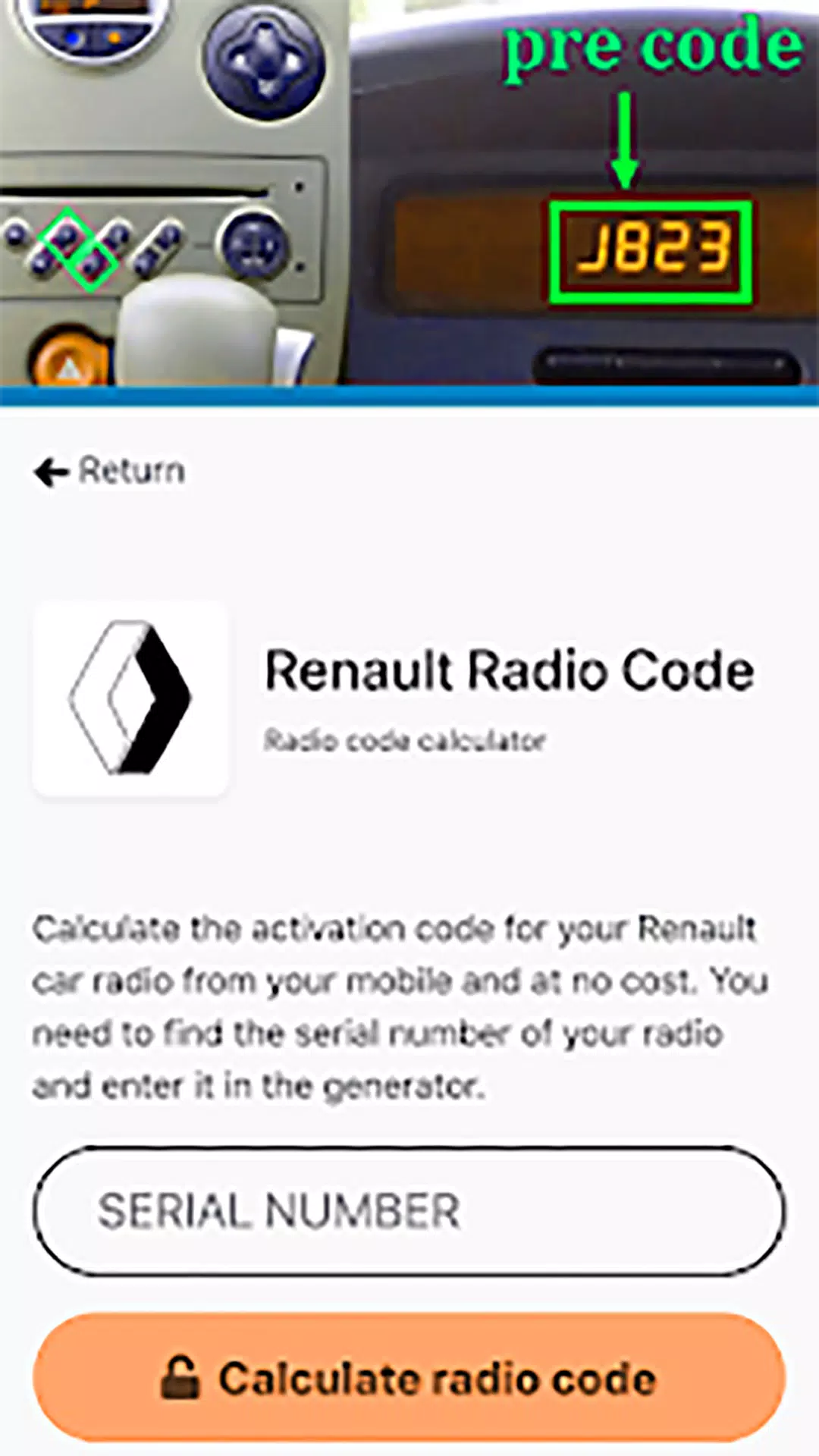 Descarga de APK de Radio Code ALL Generator - Ford VW Renault Honda para  Android