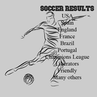 Results of soccer tournaments with live score icon