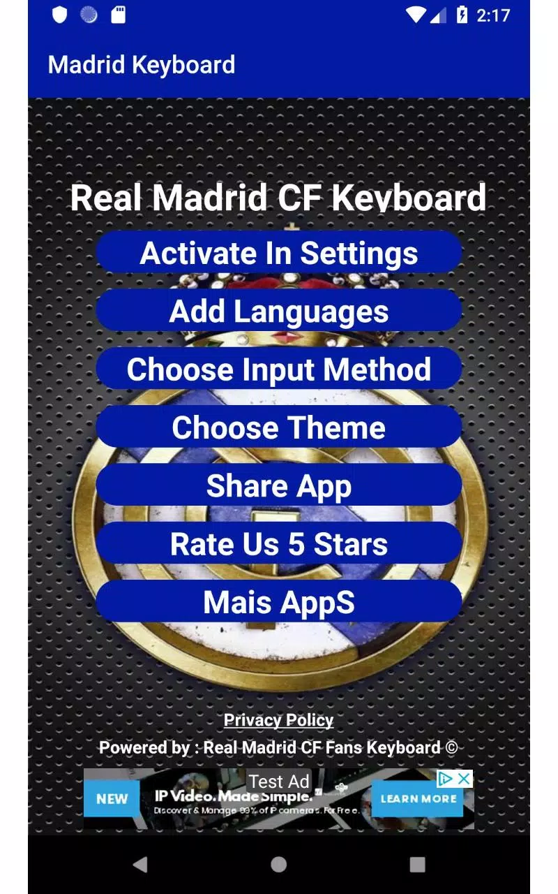 Descarga de APK de Teclado de Real Madrid para Android