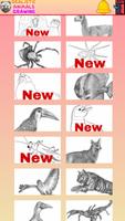 Realistyczny rysunek zwierząt plakat