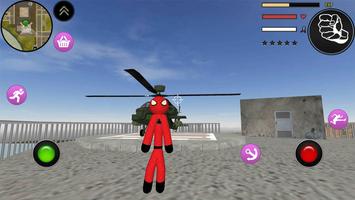 Stickman Spider Rope Hero Gangsters City الملصق