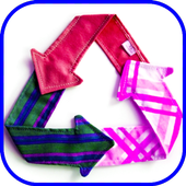 Recycle used clothing in fashion. Redesign clothes icon