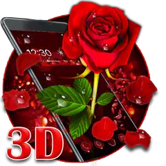 3D valentine love rose theme APK download