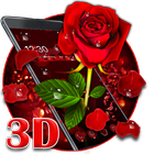 3D valentine love roseテーマ アイコン