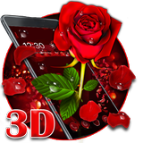 3D valentine love rose theme icon