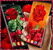3D Red Rose Live HD Wallpaper Poster