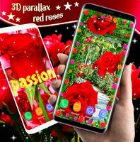 3D Red Rose Live HD Wallpaper captura de pantalla 1