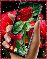 3D Red Rose Live HD Wallpaper captura de pantalla 3
