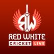Red White Cricket Live Line ícone