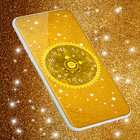 Gold Glitter Clock Wallpaper أيقونة