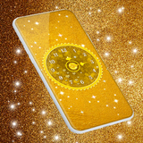Gold Glitter Clock Wallpaper APK