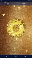 Gold Glitter Clock Wallpaper ảnh chụp màn hình 3