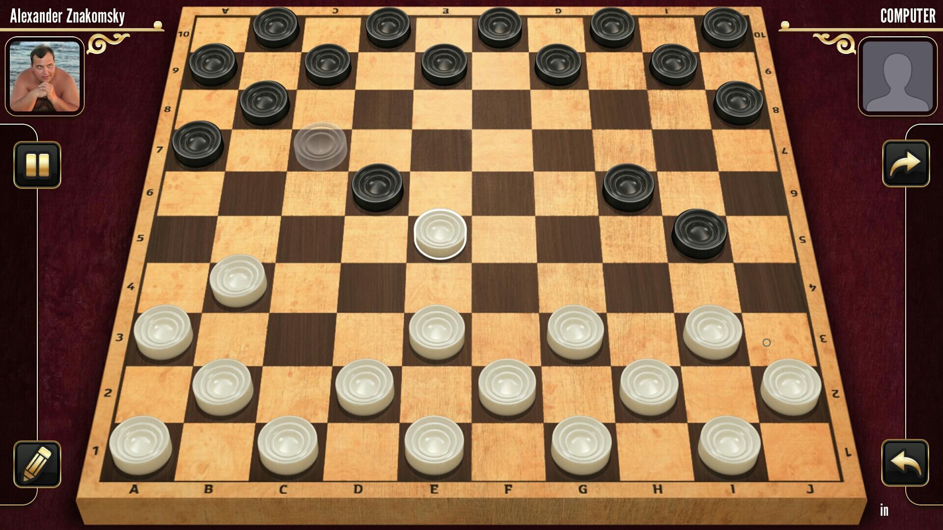 Игра в шашки одной шашкой