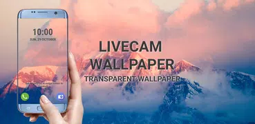 Transparent phone. Wallpaper