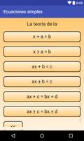 Matemáticas. Las ecuaciones. captura de pantalla 1