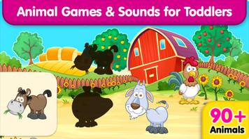 Sorter: find animal shadows - kid & toddler puzzle poster