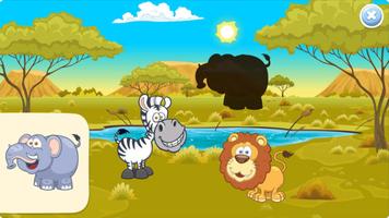 Sorter: find animal shadows - kid & toddler puzzle स्क्रीनशॉट 1