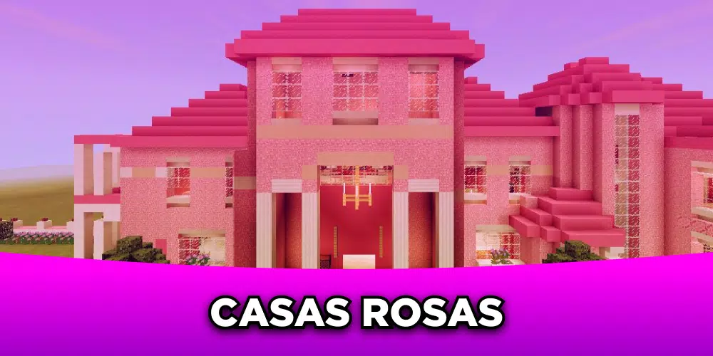 casa no minecraft rosa