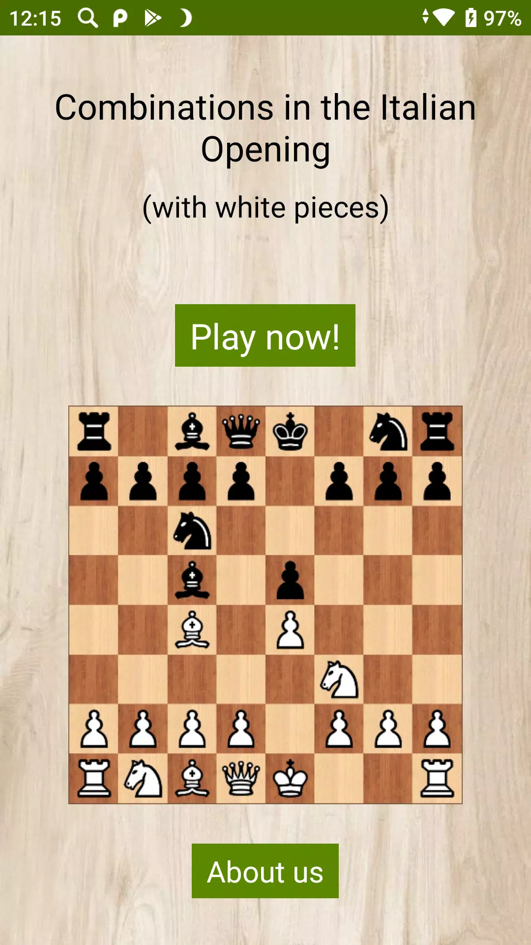 The Italian Opening for White - chess