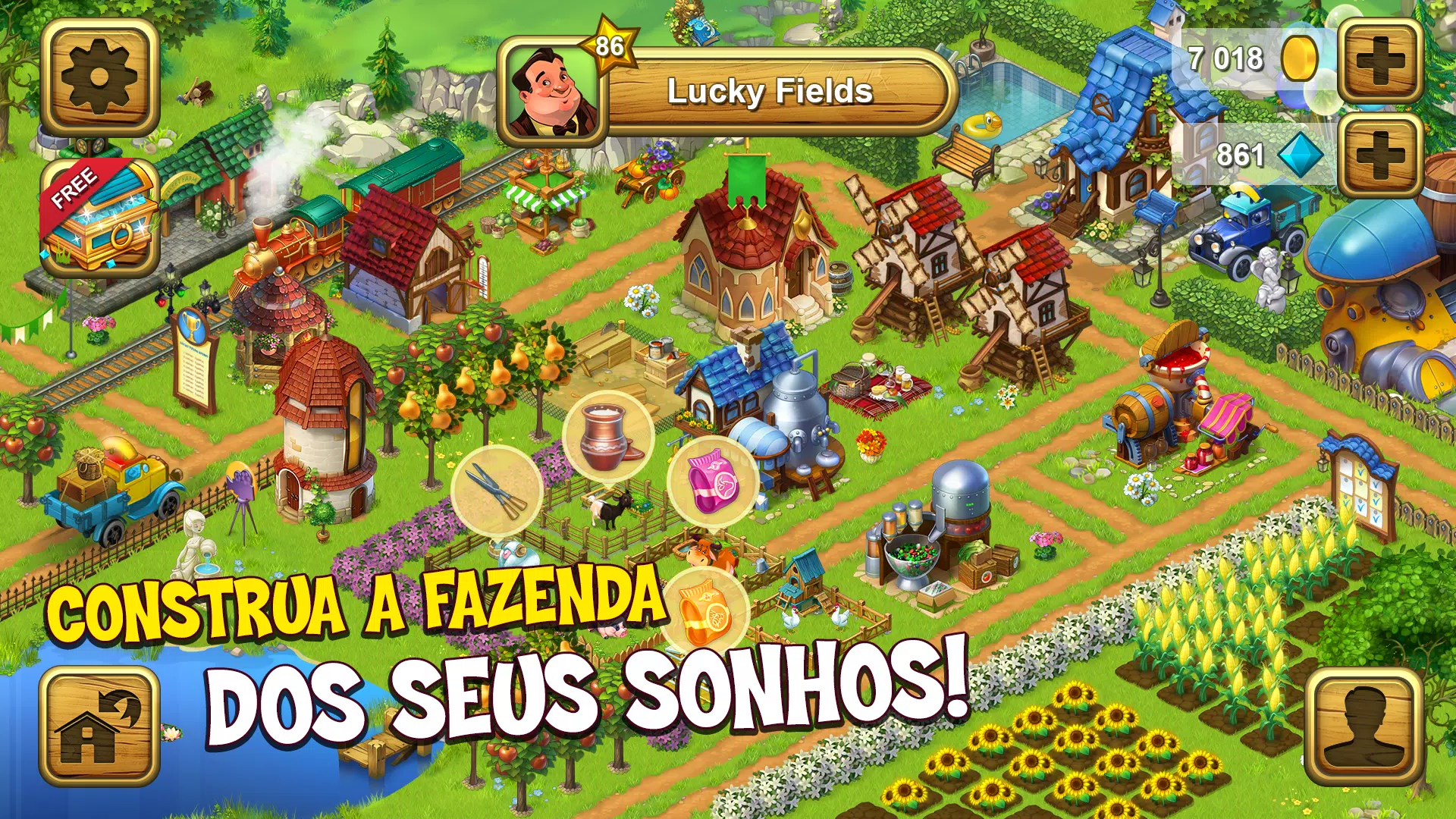 Download Do APK De Jogos De Fazenda: Lucky Fields Para Android.