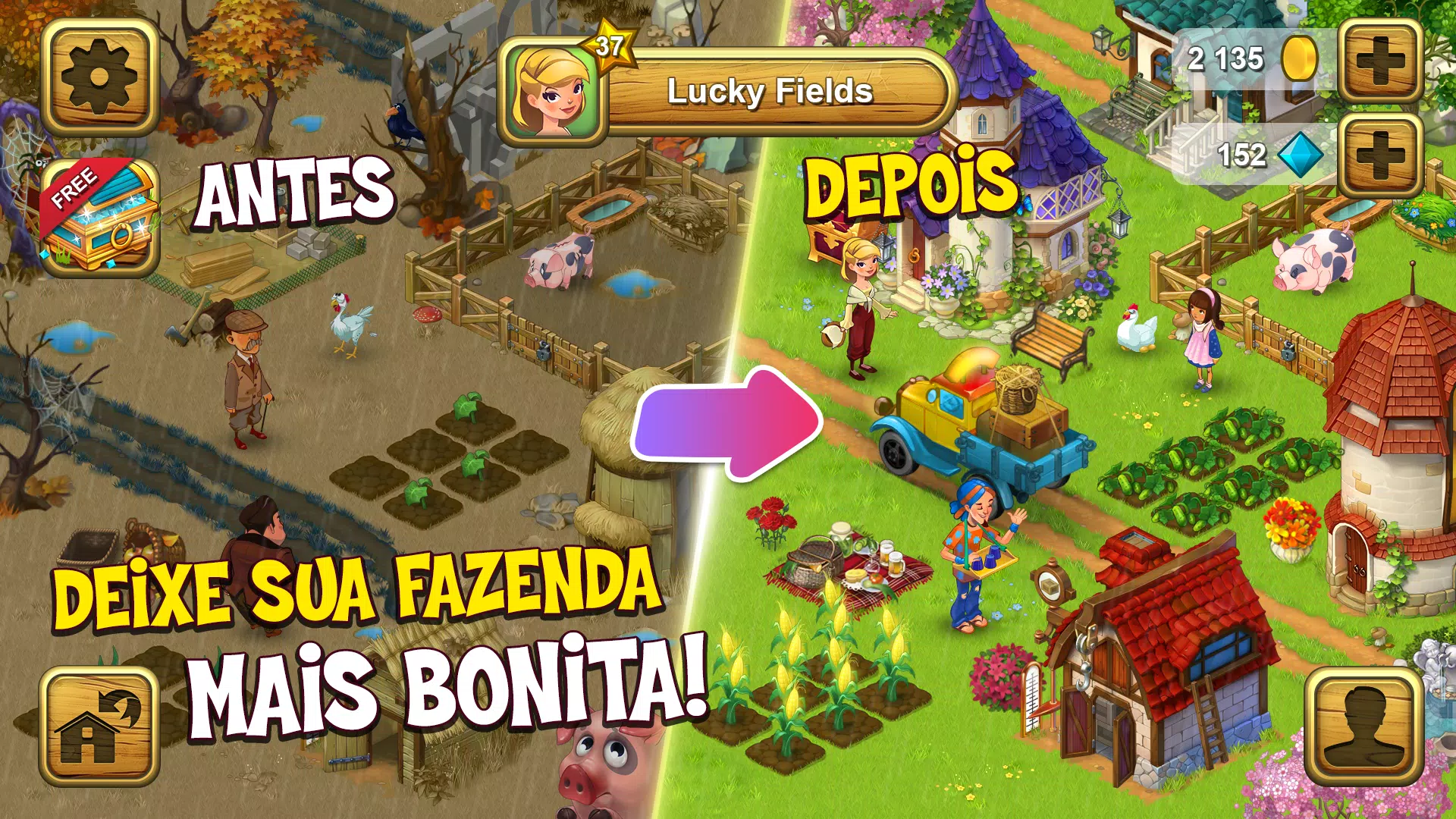 Download do APK de Jogos de fazenda: Lucky Fields para Android