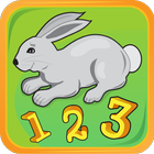 Rabbits. Memory and count icon