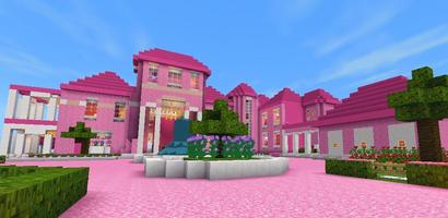 Розовый дом в Майнкрафт ПЕ Affiche