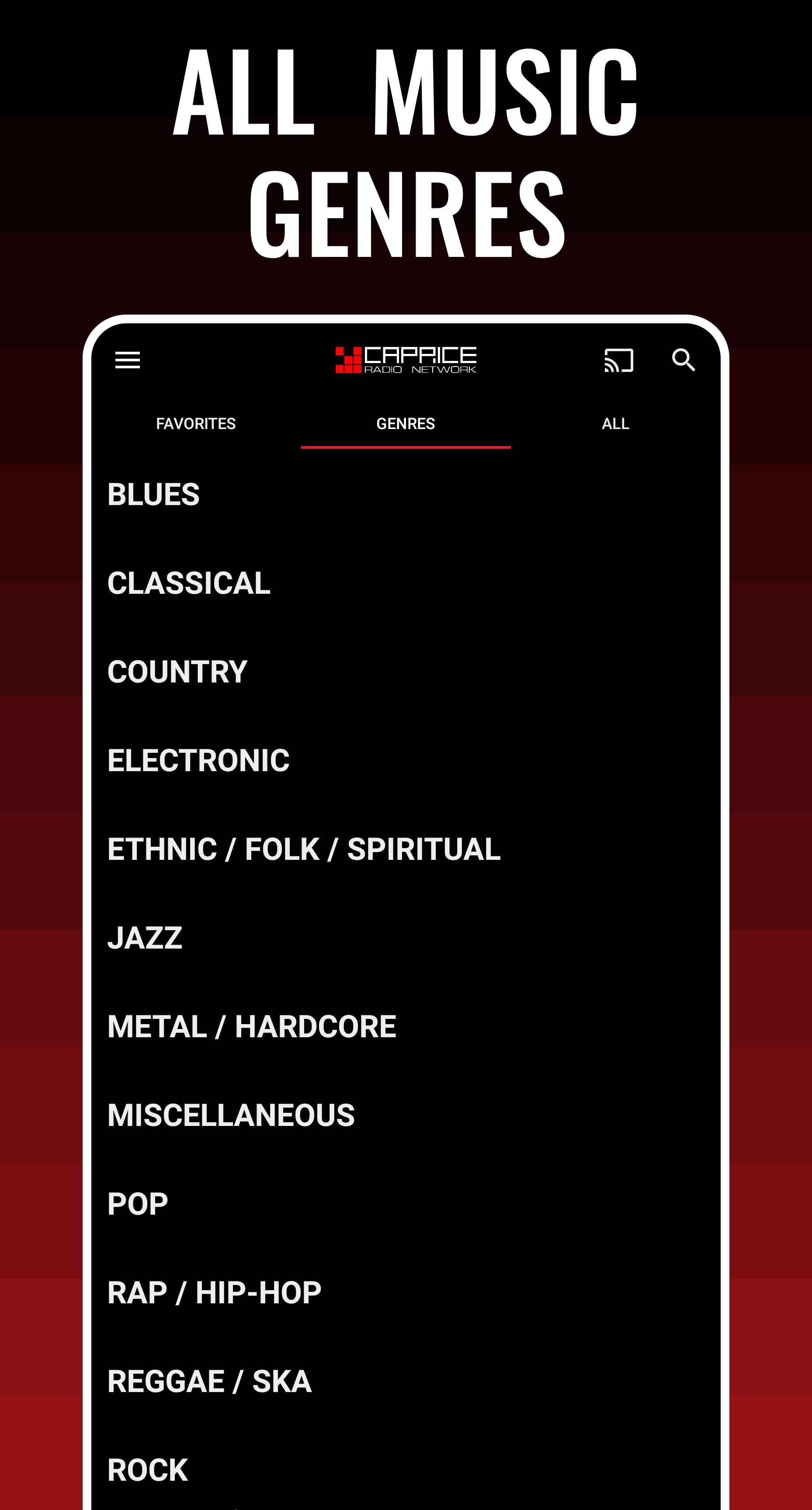Android 用の Radio Caprice: free online Music by genre APK をダウンロード