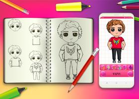 برنامه‌نما Learn to Draw Cute Chibi Celebrities Step by Step عکس از صفحه