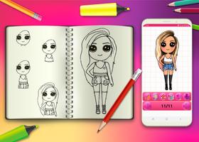 Learn to Draw Cute Chibi Celebrities Step by Step Ekran Görüntüsü 3