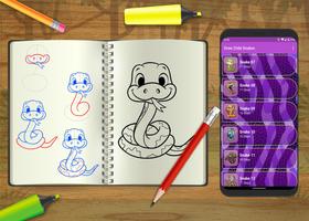 Learn to draw Snakes step by step Affiche