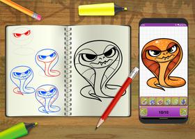 Learn to draw Snakes step by step capture d'écran 2