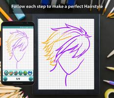 Hairstyle Tutorials: Draw Beautiful Hairstyles capture d'écran 3