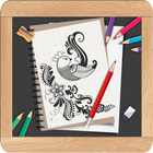 Learn to Draw Beautiful Mehndi Designs Offline ícone