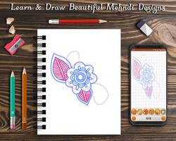 Learn to Draw Beautiful Mehndi Designs Offline imagem de tela 3