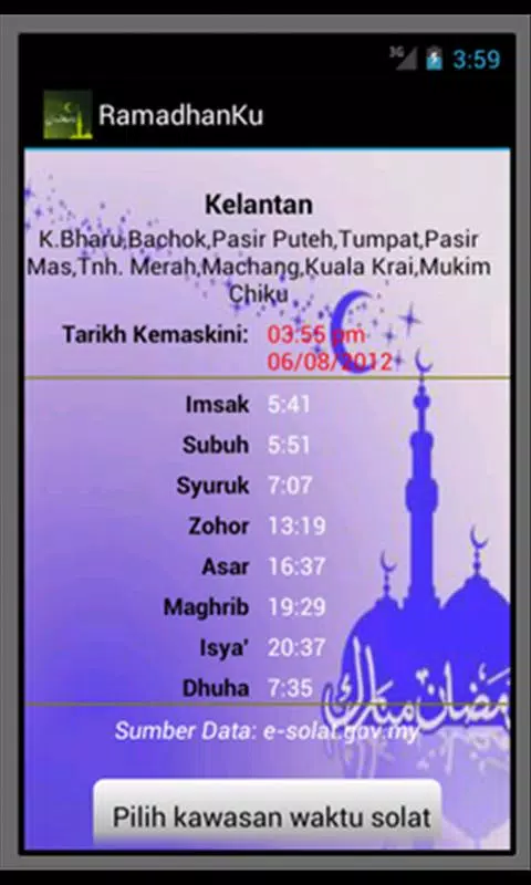 Waktu solat kelantan 2021