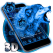 3D Neon Vivid Wolf Thema