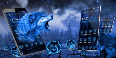 3D Neon Vivid Wolf Thema Screenshot 3