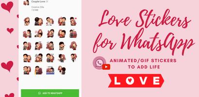 Animated Love Stickers for WA Affiche