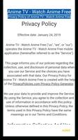 Anime TV - Watch Anime Free capture d'écran 1