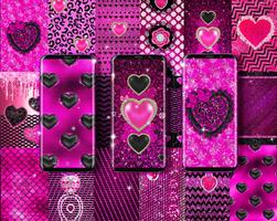 Black pink glitter wallpapers capture d'écran 2