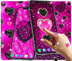 Black pink glitter wallpapers capture d'écran 3