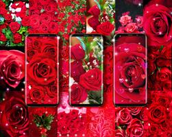 Red rose live wallpaper Affiche