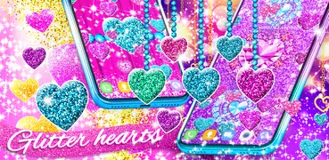 Glitter hearts live wallpaper